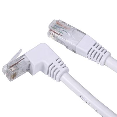 China White 0.2m High Speed ​​Hotels 5.5mm 90 Degree Elbow 8P8C Cat6 Network Cable for sale