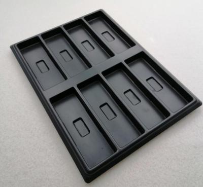 China Black Electronic Plastic PS Antistatic Tray For Electronic Component for sale