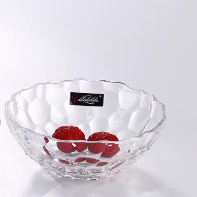 China 138mm High Quality Viable Fancy 5.4inch Sugar Clear Crystal Glass Food Rolls Fruit Candy Salad Glass Bowl for sale