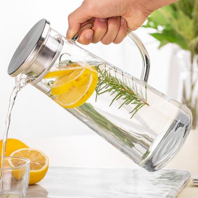 China Viable High Quality GROCERY Large Capacity Glass Jug With Cups Set Borosilicate Glass Water Drinking Heat Resistant Glass Carafe Set for sale