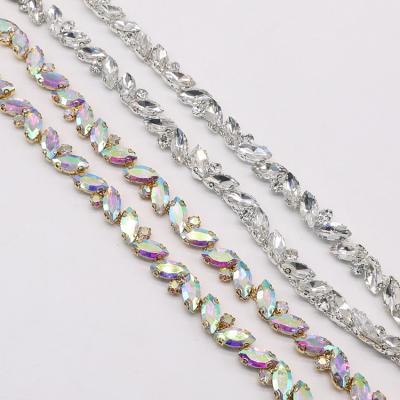 China Wholesale Crystal Rhinestone Chain Trimming Bling Crystal Chain For Flatback Garments LSRT1003 for sale