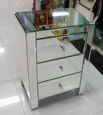 China UK Style Mirrored Night Stands Metal Slider Drawer Customized Size for sale