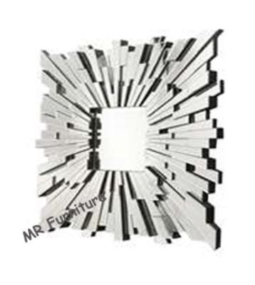 China Square Glass Decorative Mirrors For Bathrooms , Sunburst Facet Wall Decor Mirrors for sale