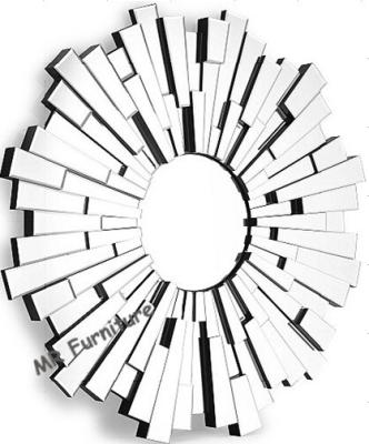 China Sunburst Design 3D Wall Mirror For Hotel Decoration Full Glass Mirror for sale