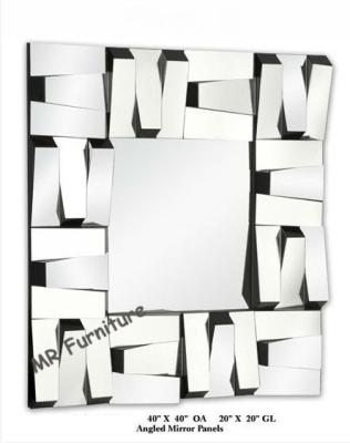 China Square Stella 3D Wall Mirror For Hotel / Home Beveled Edge Mirror for sale