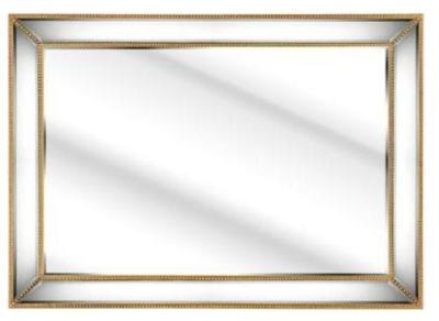 China Contemporary 3D Wall Mirror Interior Wooden Beads Frame Customized Size for sale