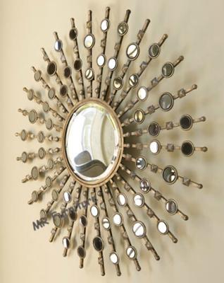 China Fashionable Metal Mirror Wall Decor Geometric Design Durable Material for sale