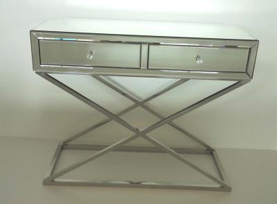 China Hallway Stainless Steel Mirror Tables Furniture With 2 Drawers Unique Design for sale