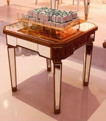 China Mirrored Furniture Square mirror table Coffee table Cake table for wedding for sale