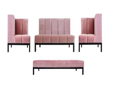 China Factory price Baby Pink High back Sofa sets sectional sofa Modular Sofa Stainless Steel Leg for living room Club for sale