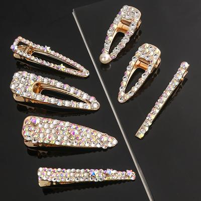 China High Quality Environmentally Friendly Fancy Bling Rhinestone Hair Pins Accessories Combine Inlaid Duck Hair Clips For Women Girls for sale