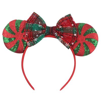 China Colorful Soft Hot Sale Mouse Ears Headbands Big Sale Bow Party Time Headbands For Girls Children for sale