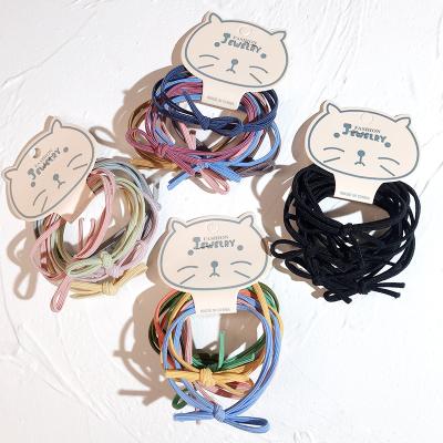 China Simplicity simple Korean bow version basic hair rope color a set of six ties a top costume of a knot elasticity elastic band for sale