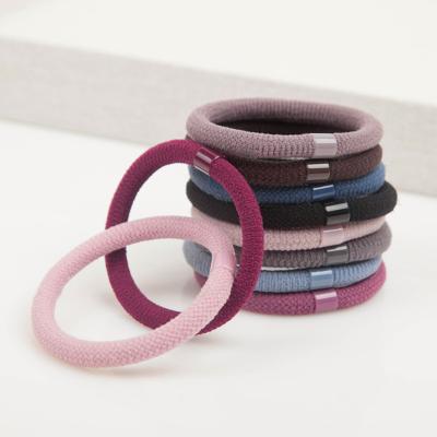 China Korean Single Pack Hair Elasticity Candy Color Strong Elastic Hair Band 0.6cm Thick Cloth Elastic Hair Bands for sale