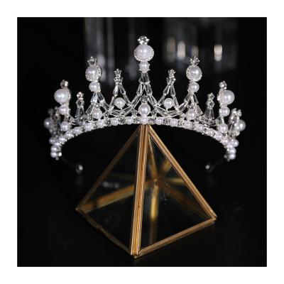 China Luxury Environmental Bridal Hair Accessories Bead Baroque Headband Diamond Beauty Bling Wedding Crowns Bride for sale