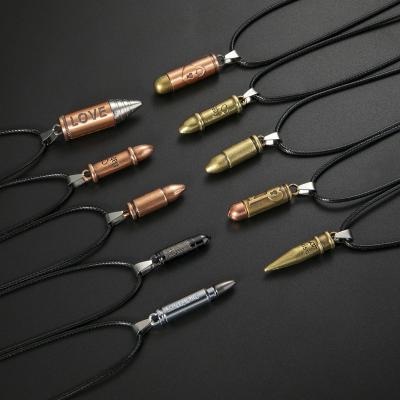 China Wholesale Environmentally Friendly All-match Hip Hop Bullet Pendants Stainless Steel Fashion Men Pendants For Necklace for sale