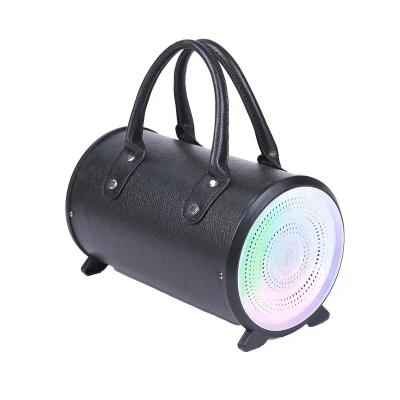 China PORTABLE blue tooth speaker  round mini portable outdoor bt wireless Speaker with RGB LED light for sale