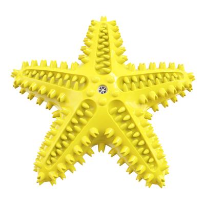 China Amazon Hot Sale Doggy Toy Starfish Shape Dog Toothbrush Dog Dental Care Chew Stored Voice Toys for sale