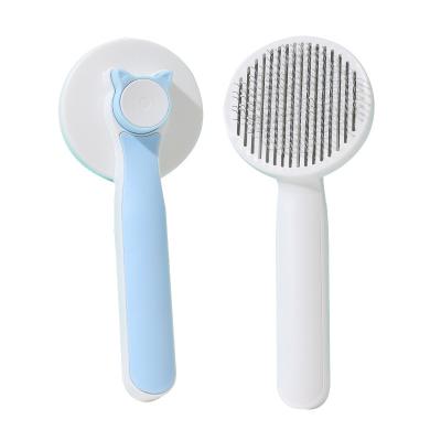 China New Style Pet Comb Cat To Float Hair Comb Dog Hair Removal Brush One-Key Self-Cleaning Stocked Cleaning Needle for sale