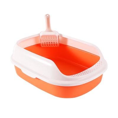 China High Quality Pet Clean Products Cat Litter Tray Toilet Cat Plastic Stocked Trash Can Sand Box for sale