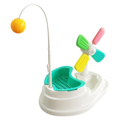 China Small Pet Ball Maker Cat Cats Grass Pot Interactive Windmill Teases Pet Cat Toy for sale