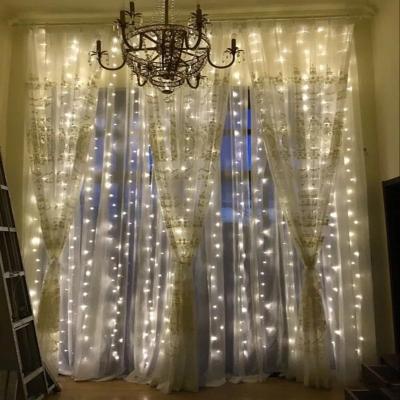 China Curtain Holiday Led Lights Christmas Window Curtain Led Lighting Indoor Outdoor Holiday Fairy Xmas Party Decor String Lights for sale