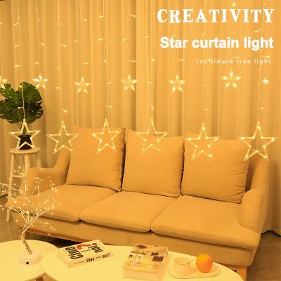 China Waterfall Star String Light Twinkle Star Moon Decoration LED Curtain Lighting 8