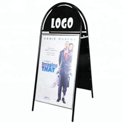 China A Board Poster Stand Black Iron Poster Stand Eco - Friendly Outdoor Sidewalk Sign Display for sale