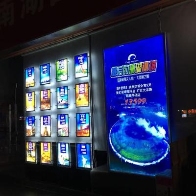 China Real Estate Agents A4 Indoor Hanging Magnetic Menu Panel Window Back Light Box Advertising Menu Led Light Pockets for sale