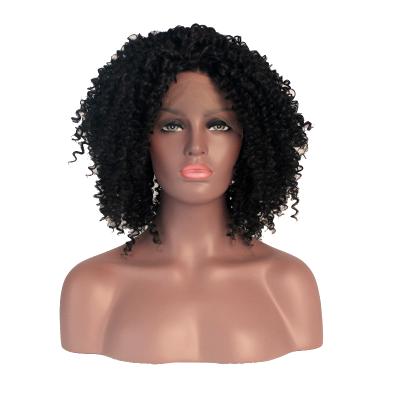 China Afro Curly Curly Front Style Synthetic Hair Wigs African Black Heat Resistant Wholesale Kinky Curly Lace Front Wigs for sale