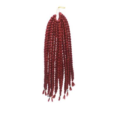 China Wholesale Box Braid Crochet Synthetic Hair Dreadlocks Color 99j Weave Hair Weaves Red Braiding Hair for sale