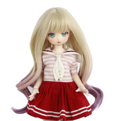 China Cartoon Toy Rainbow Wigs Color Fashionable Crochet Hair Extension Doll Synthetic Wigs For BJD 1/3 Doll Acc for sale