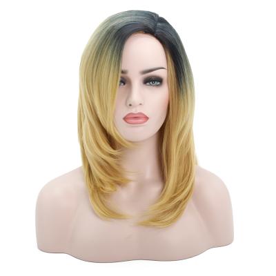 China Monofilament Ombre Silk Top Color Synthetic Lace Front Wigs for sale