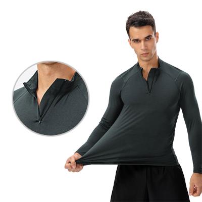 China New Fashion Men's Breathable Casual Work Long Sleeve T Shirts With Half Zipper Gym Wear Top Men For Meicofy for sale