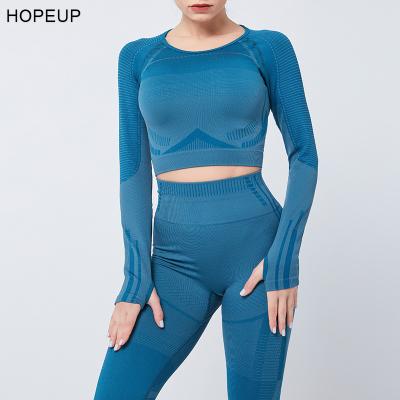 China HOPEUP Breathable High Quality High Print Women Seamless Gym Set Fitness Wear for sale