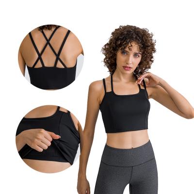 China HOPEUP Women's Breathable Soft Sports Bra Top Women Crop Top Gym Tank Top Modest Active Wear Fitness Wear Sport Wear for sale