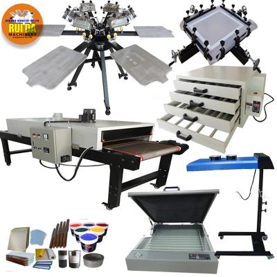 China T-shirt printing hig color 6 precise 6 station screen printing machine with Micro-registration screen printer for sale