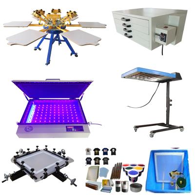 China Combo Price of 6 Color 6 Station T-Shirt DIY Screen Printing Machine and Show Common Printing Units and Flash Dryer for sale