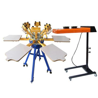 China Printing T Shirt 6 Color 6 Stations T Shirt Screen Printer / Printing Machine And IR Flash Dryer for sale