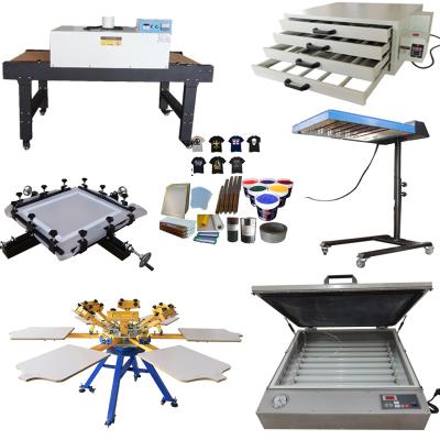 China Apparel Table T-shirt Carousel Screen Printing Machine With Flash Dryer for sale