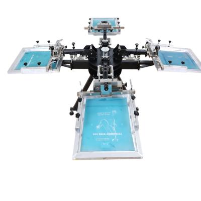 China Garment Shops Custom Gym Wear Four Color A4 Frame Press Aluminum Screen Printing Machine for sale