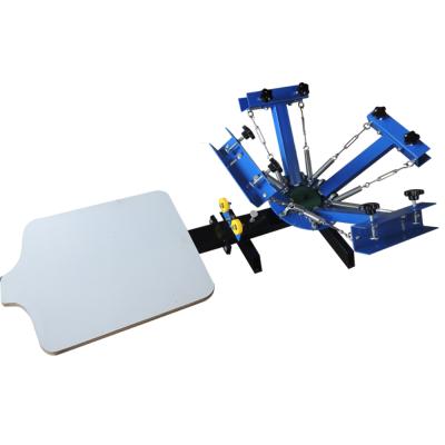 China Garment Shops 4 Color 1 Station Silk Screen Printing Press Machine With Adjustment for sale