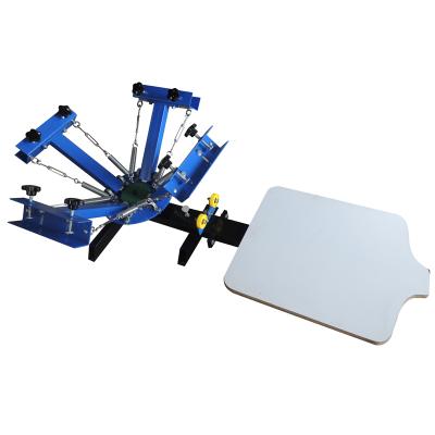 China Garment Stores Manual 4 Color 1 Station T-shirt Screen Printing Machine Single-Rotary Single-Rotary Flat Surface Low Price Desktop for sale