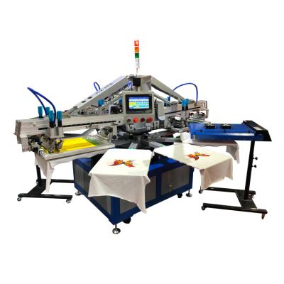 China Hotels Ruida New Product 3 Color 8 Stations Automatic T-shirt Silk Screen Printing Machine for sale