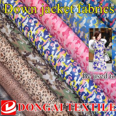 China Breathable Down Jacket Coat Fabric Digital Printing 300T Polyester Taffeta Fabric for sale