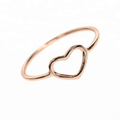 China Fine Heart 6*9mm 14K Gold Jewelry Heart Ring For Girlfriend Promise Ring For Couples for sale