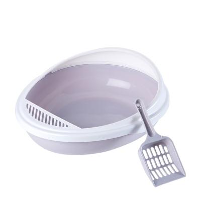 China Plastic Resin Viable Kitten Toilet Partially Enclosed Cat Litter Box Kitten Litter Pan Anti-Splashing Cat Toilet Pet Toilet pp for sale