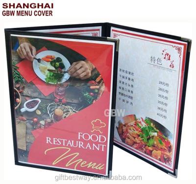 China Restaurnts PVC Multifunctional Control Folder Holder PU A4 Leather Book Cover Menu With Wholesale Price for sale