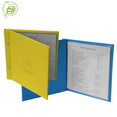 China Wholesale Competitive Price High Quality Fold Restaurant Menu Covers, Hard Cover Book Menu Book, Food Menu Cover for sale