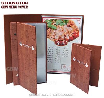 China Wholesale competitively priced restaurant menu A4 size menu cover, leatherette menu cover, wooden grain menu cover for sale